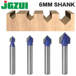 1pc 6mm ShankProfes 90 Degree V Groove Bit 1/4″5/16″3/8″1/2″ CNC Engraving Solid Router Bit Carbide Milling Cutter Wood Drilling