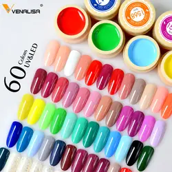 Venalisa Gel colorato vernice UV LED Gel per unghie Soak Off Nail Art lacca per unghie 60 colori Glitter arcobaleno pittura Gel smalto per unghie