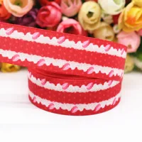 5 Yards 1'' 25MM Strawberry Cake Printed Grosgrain Ribbons For Hair Bows DIY Handmade Materials Y19103002 6