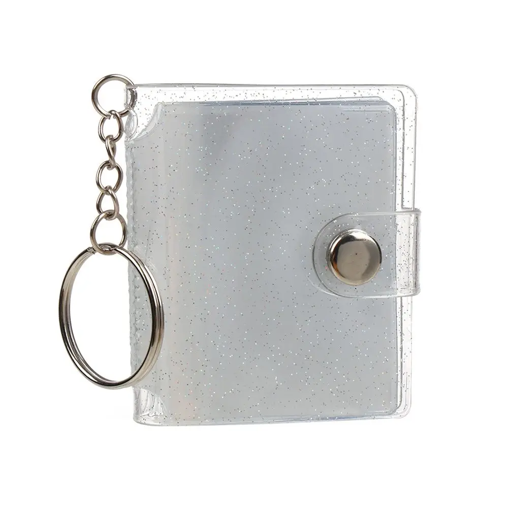 1PC PVC Portable Accessories Key Chain 2 Inch Mini Photo Albums For Photos Cards Photos Holder