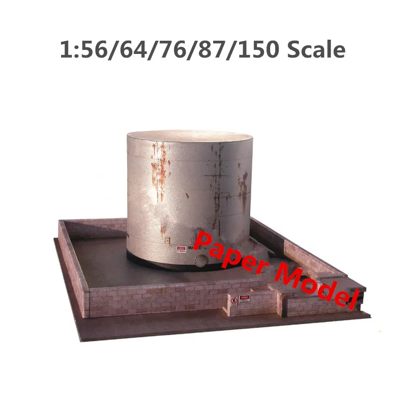 1:87 1:64 1:56 1:76 1:150 Town Architectural Scene Series Oil Storage Tank 3D Paper Model Educational Toy