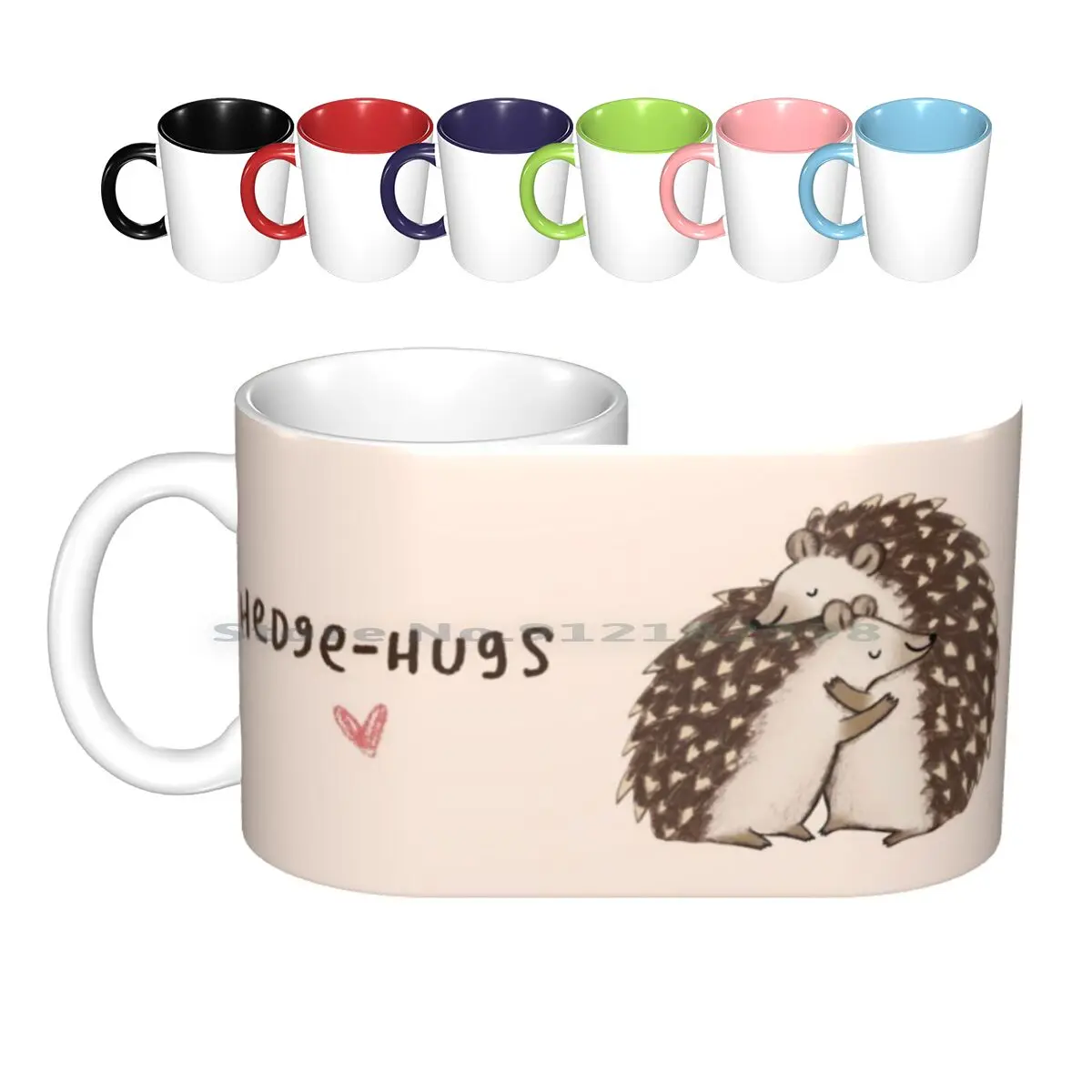 Hedge-Hugs Ceramic Mugs Coffee Cups Milk Tea Mug Hedgehugs Hedgehug Hedgehog Hedgehogs Hedge Hog Pig Hedgepig Cuddle Hug