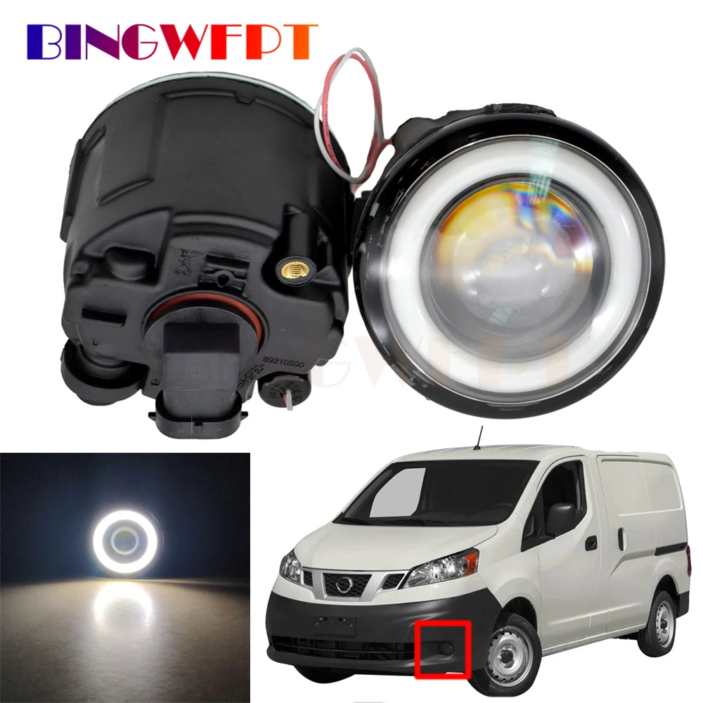 

2 Pieces Car Front Bumper Fog Light Assembly LED Angel Eye DRL Daytime Running Light For Nissan NV200 2010-2015