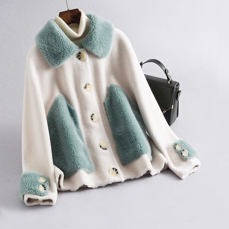 Fashion Winter Coat Women Clothes 2019 Korean Warm Sheep Shearing Jacket Female Real Wool Fur Coat Outerwear Hiver LJ2O2O