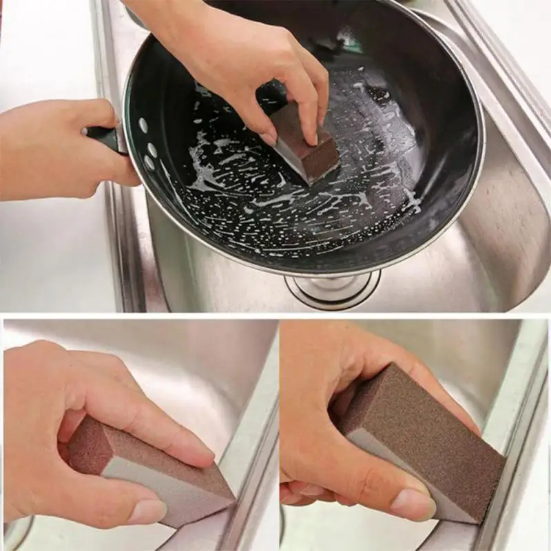 Alumina Emery Sponge Cleaning Brush Remove Stains Rust Bowl Washing Sponge Kitchen Cleaning Brush Pot Pan Cleaning Tools