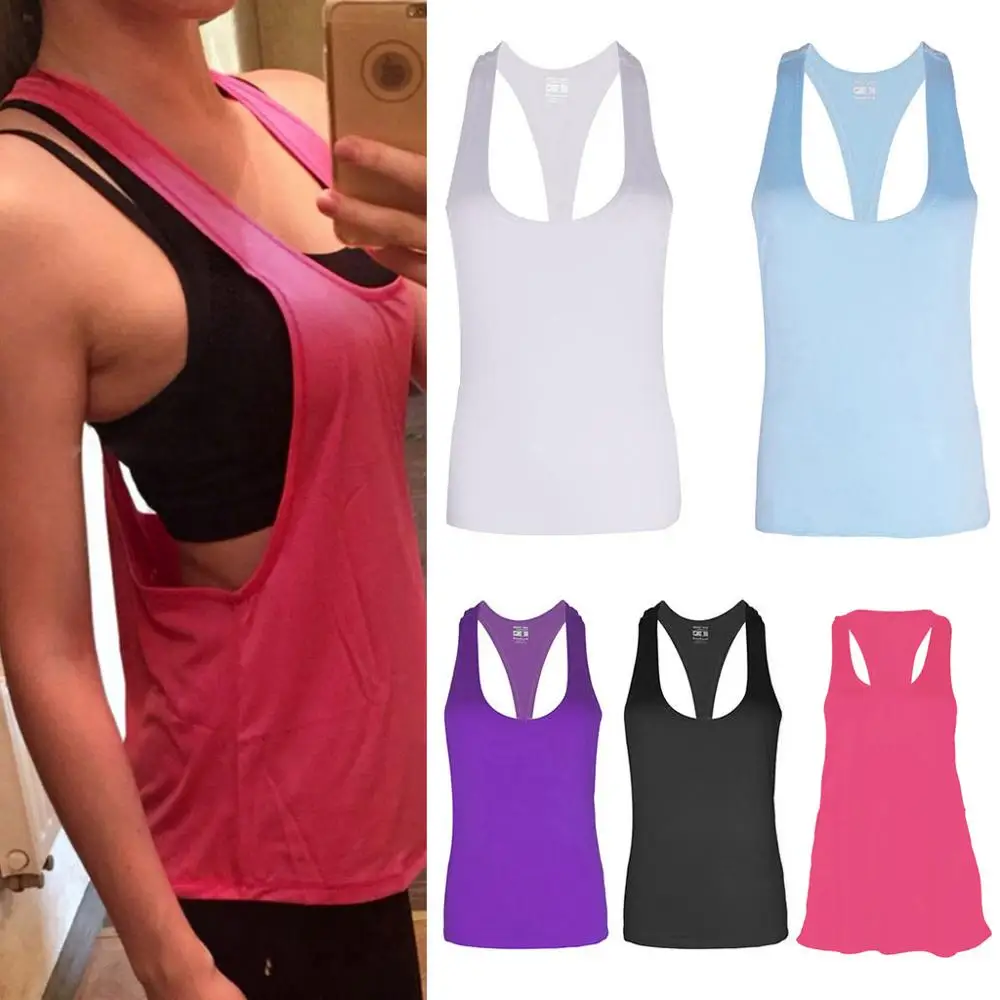 1Pc Women Fitness Sports Tank Top Seamless Blouse Stretch Vest GYM Workout Shirt   649C