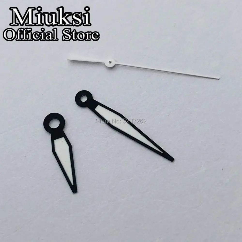 Miuksi black white watch hands luminous hands fit NH35 NH36 Miyota 8215 821A 8205 Mingzhu DG2813 3804 Seagull 1612 movement