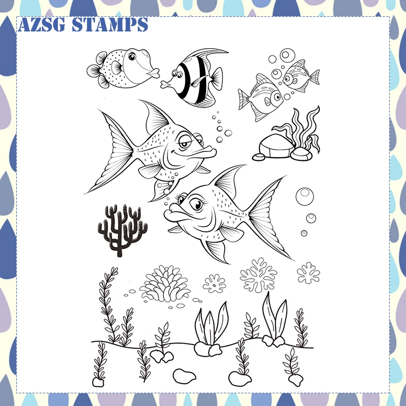 AZSG Various Ocean fishes Clear Stamps NEW 2020 For DIY Scrapbooking/Card Making/Album Decorative Silicone Stamp Crafts