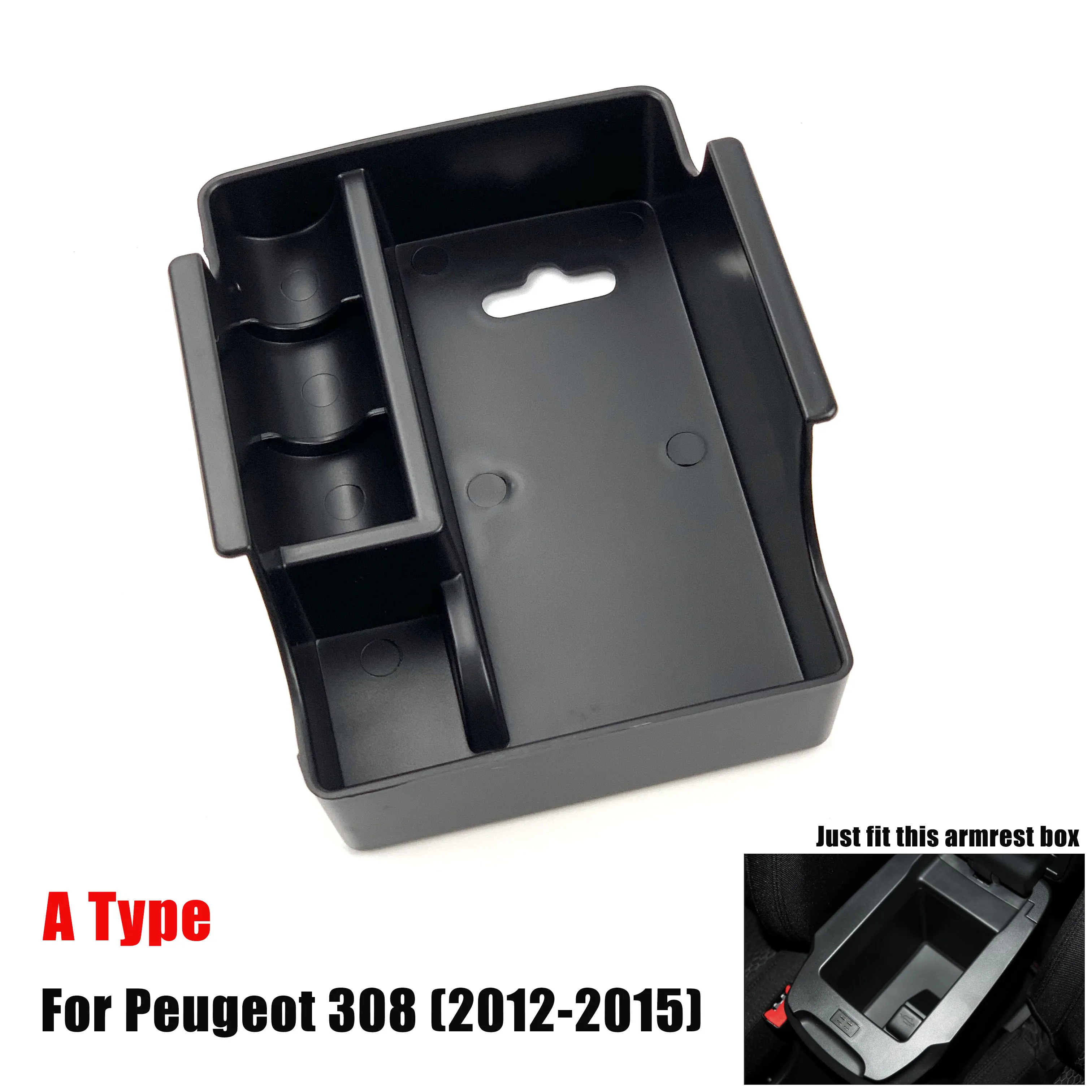 Car Armrest Storage Box For Peugeot 308 408 2008 3008 4008 5008 DS7 Center Console Container Storage Organizer car Accessories