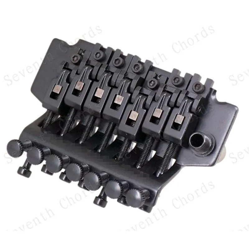 EIN Set Von Schwarz 7 Saiten Tremolo Brücke Doppel Verriegelung Systyem Für Elektrische Gitarre Zubehör Teile Musical Instrument – Detail 3