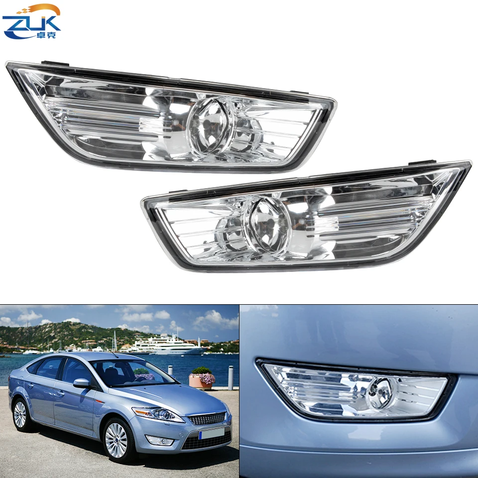 ZUK Car Bumper Fog Lamp Anti-Fog Light For Ford Mondeo MK4 2007 2008 2009 2010 Front Foglight Foglamp Reflector With Bulb