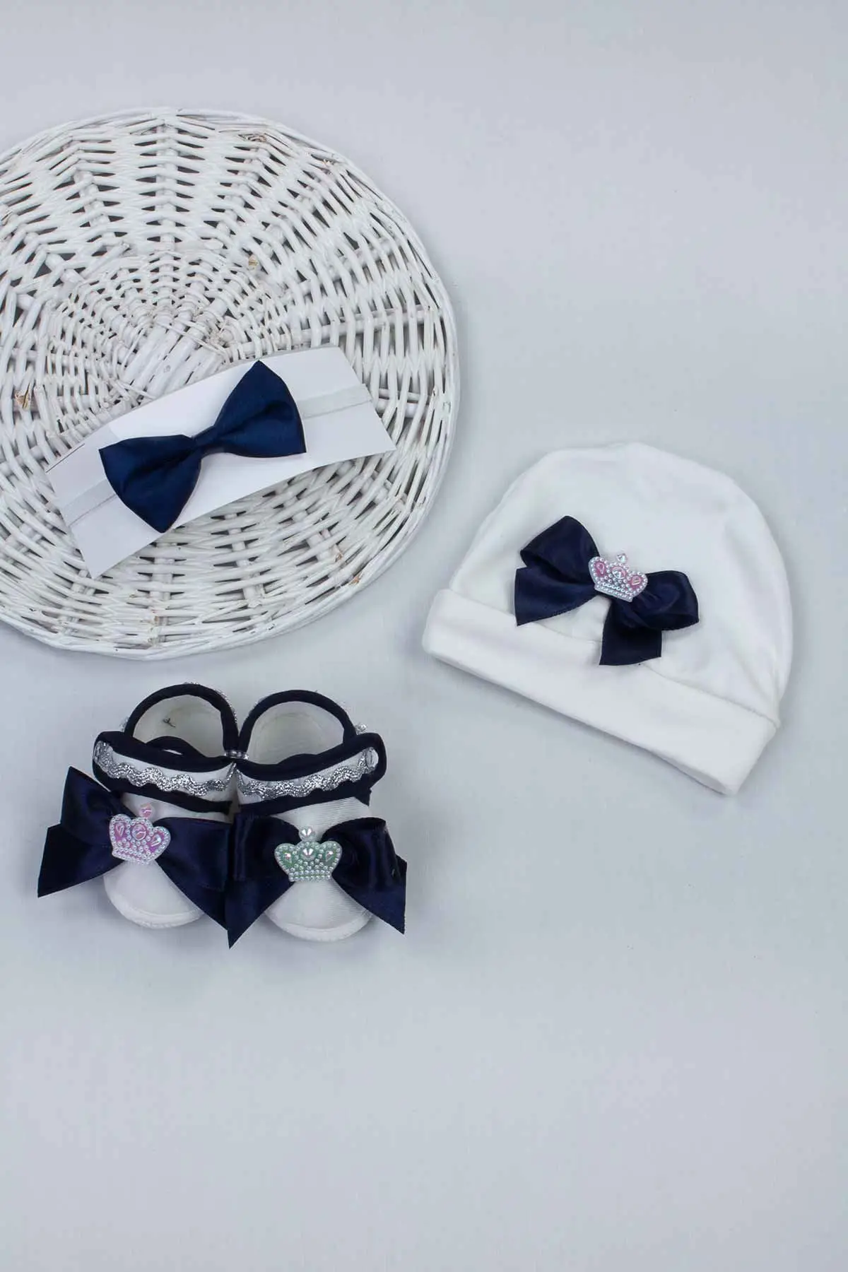 

Navy Blue King Baby Boy Newborn Gift Suit Set Men Boys Babies Hat Bow Tie Shoes Gentleman Fashion Style 2021 mom Gift Package