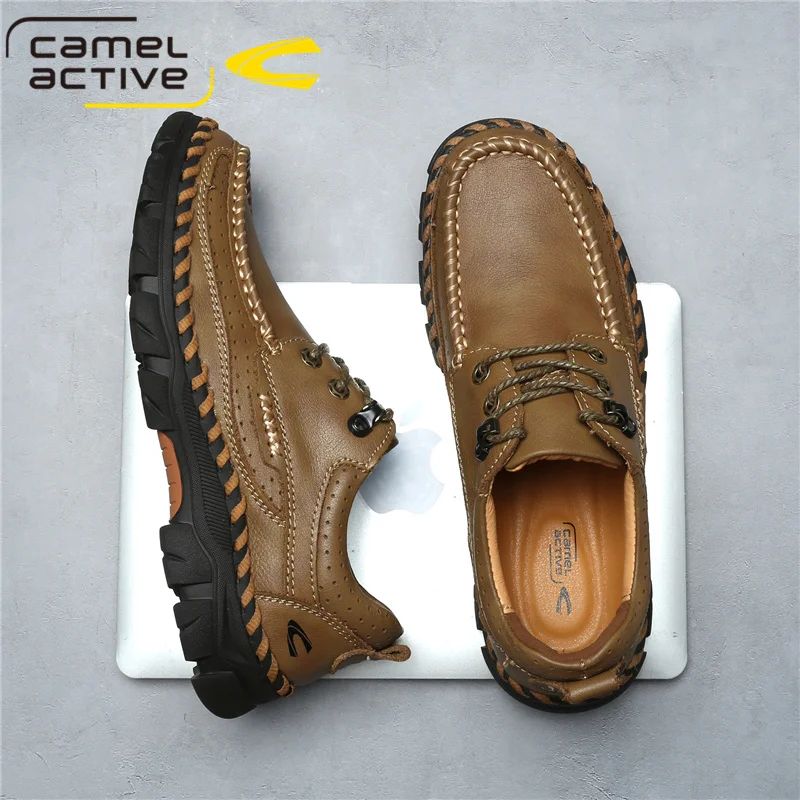 Camel Active Neue Männer Casual Schuhe Aus Echtem Leder Männer Schuhe Lace-up Atmungsaktive Weichen Herbst Casual Wohnungen Formale Schuhe plus Größe