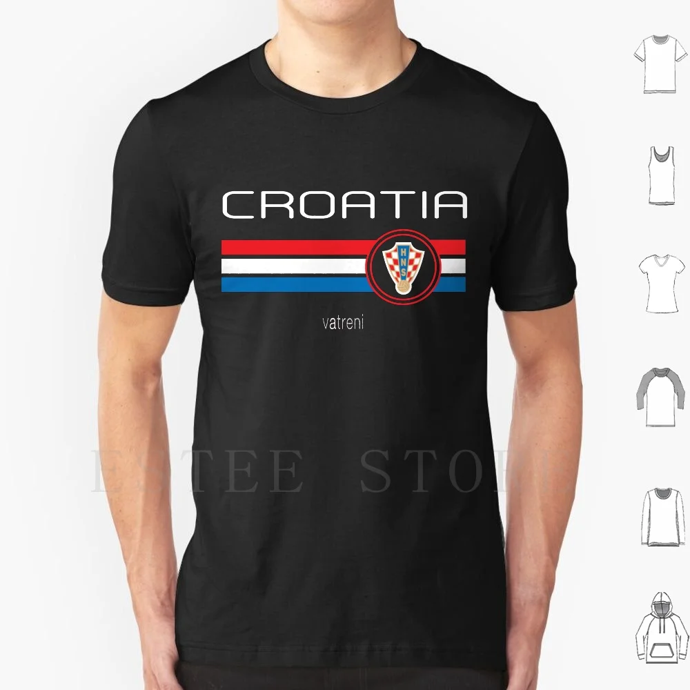 Football-Croatia ( Away Blue ) T Shirt Men Cotton 6xl Croatia Football Soccer Euro Vatreni Retro Unique Cool Awesome Flag