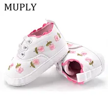 Baby Girl Shoes White Lace Floral Embroidered #3