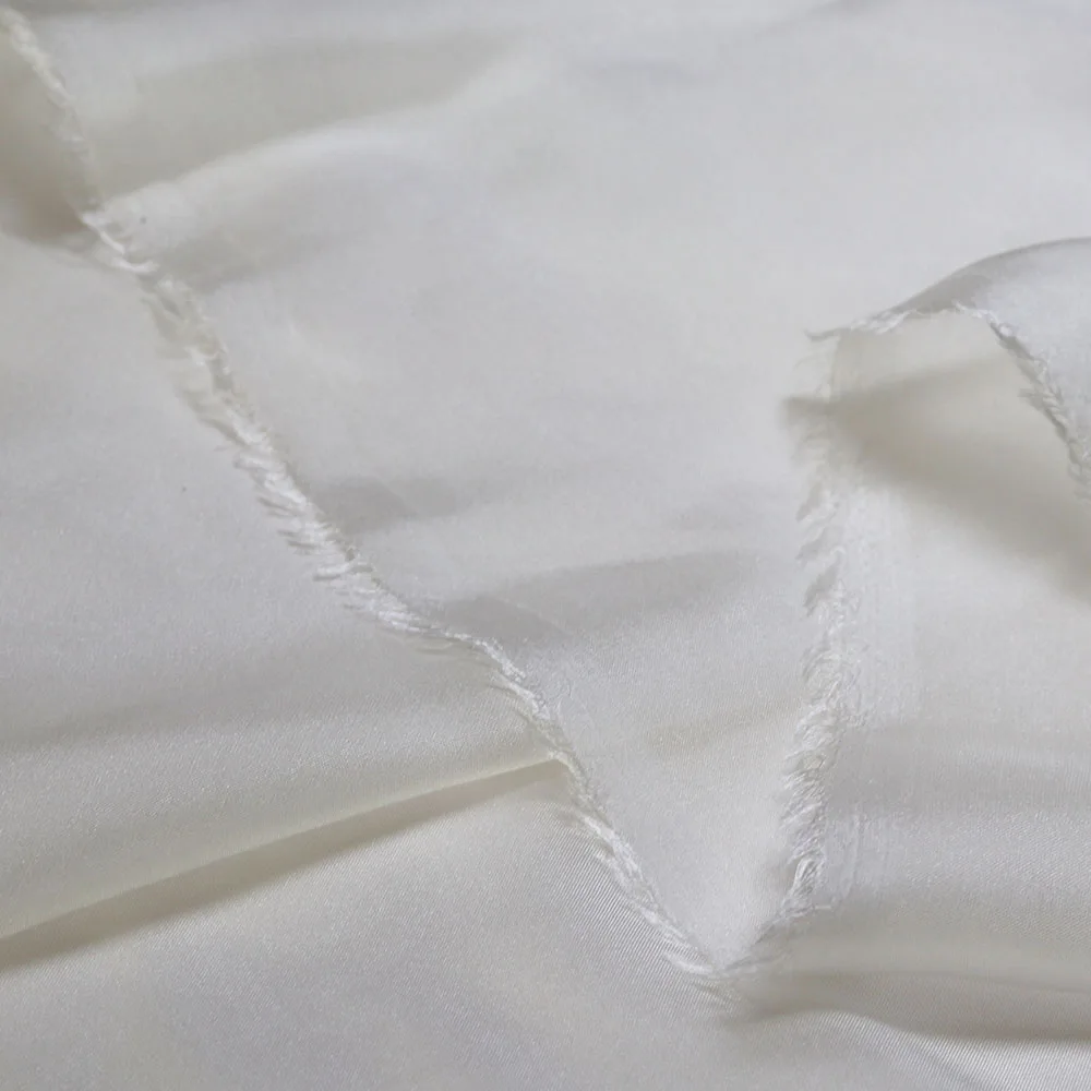 Wholesale 6mm 140cm White Thin Un-dye Nature Silk Chiffon Fabric Meter Prue Silk Dress Lining Fabrics for Painting and Sewing