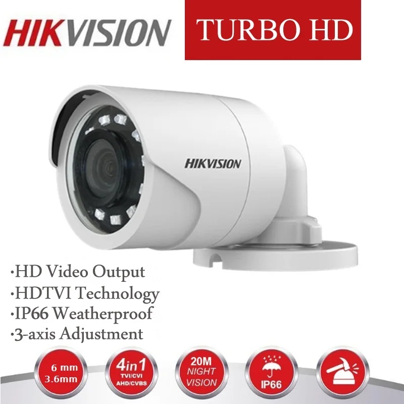 Outdoor and indoor Hikvision DS-2CE16D0T-IRF CVBS/AHD/TVI/CVI 2MP HD1080P IR 20m  wild angle night vision waterprooof HD Camera