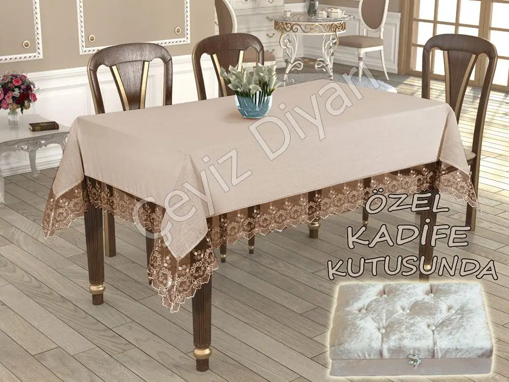 French Laced büşra tablecloth utensilino velvet boxed rectangle table cloth 160x220 cmleke does not hold fabric