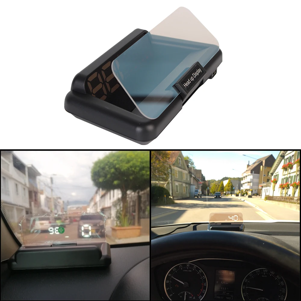 Water Temp RPM Voltage Alarm Windshield Projector C500 Mirror HUD OBD2 Speedometer Car Head Up Display Car Security Alarm