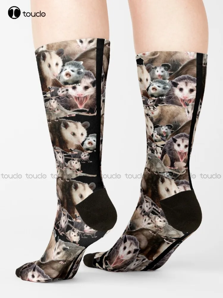 Opossums! Possum, Marsupial, Cute, Animal, Love Socks Work Socks For Men Personalized Custom Unisex Adult Teen Youth Socks