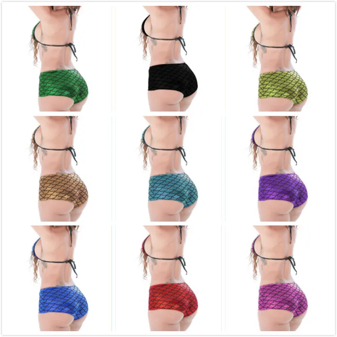 

Erotic underwear Women High Waist Mermaid Skinny Stretch Shorts Beach Slim Knicker Short Casual Panties Triangle briefs