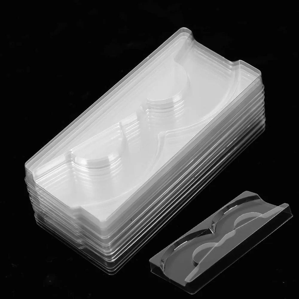 10/20 sztuk przezroczyste tace Lash plastikowe kwadratowe przezroczyste Mink Lash Holder rzęs taca dla 22mm pudełko na sztuczne rzęsy okrągłe