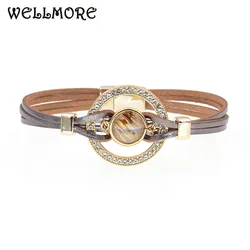 WELLMORE Leather Wrap Bracelets For Women Multiple Layers Charm Bracelet & Bangle Party Fashion Jewelry dropshipping wholesale