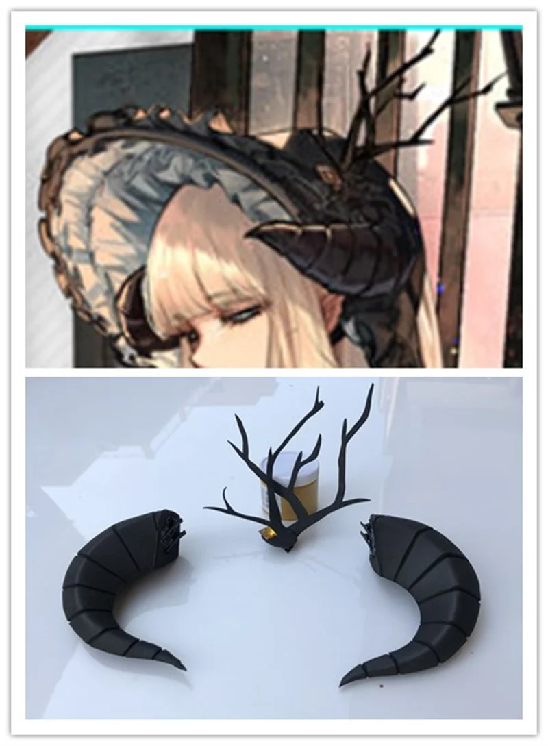 เกม Arknights Nightingale คอสเพลย์ Horns คลิปสาขา Headgear Headwear คอสเพลย์ Props อุปกรณ์เสริมคลิปผมฮาโลวีน