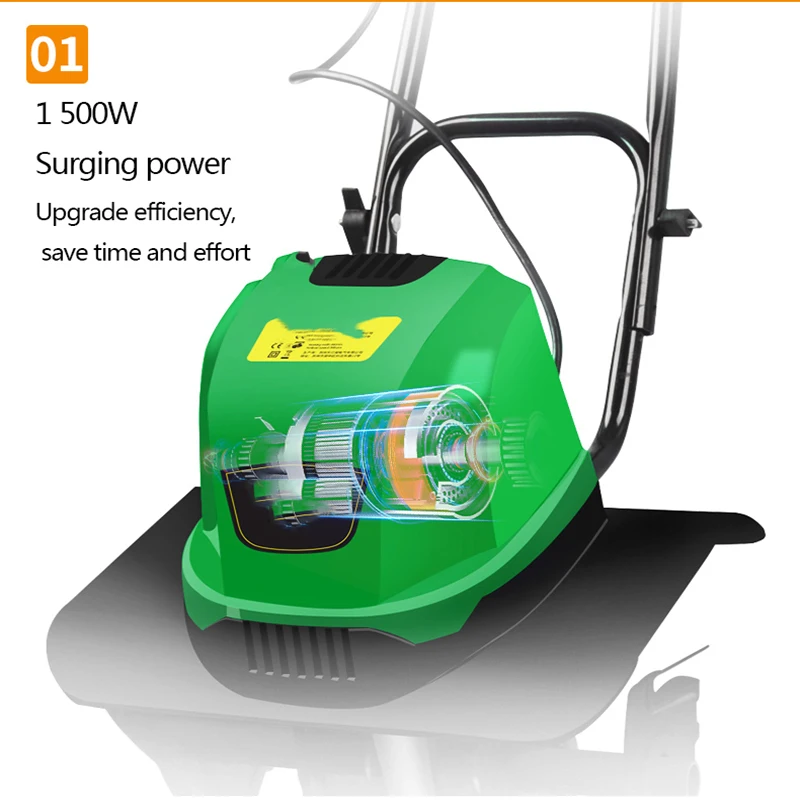 1500W Mini micro-timone elettrico scarificatore del terreno timone forte potenza e alta efficienza terreno da giardino lavorazione del terreno e sciolto