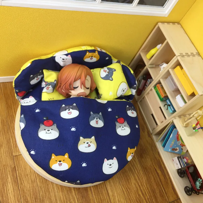 Ob11 Sleeping Bag 1/12 Scale Doll Round Bed Doll Bedding  (Fit GSC,Cu Poche,YMY P9, Molly)