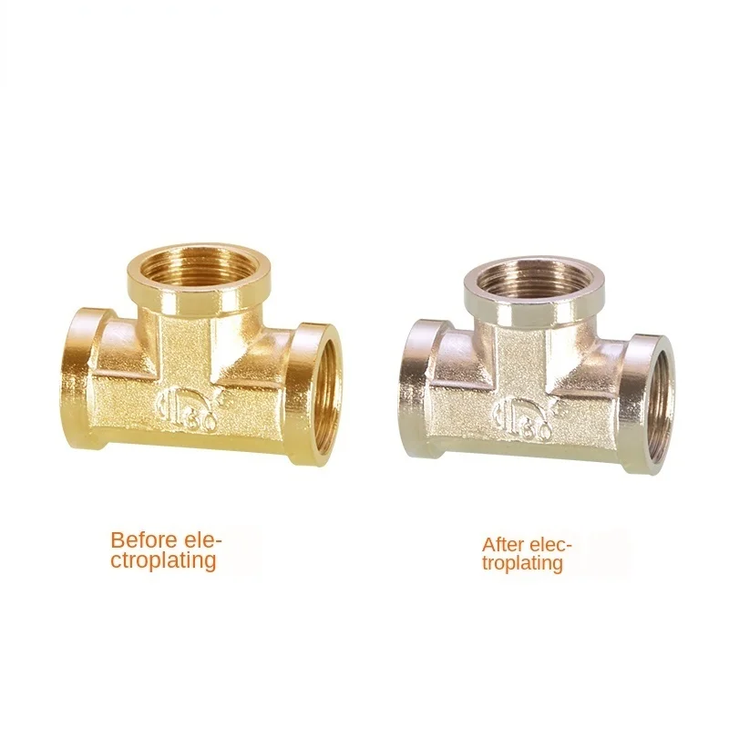 1/2 "20mm de cobre galvanoplastia encaixe de tubulação 2 3 4 vias conector interno e externo roscas latão encaixes adaptador combustível água