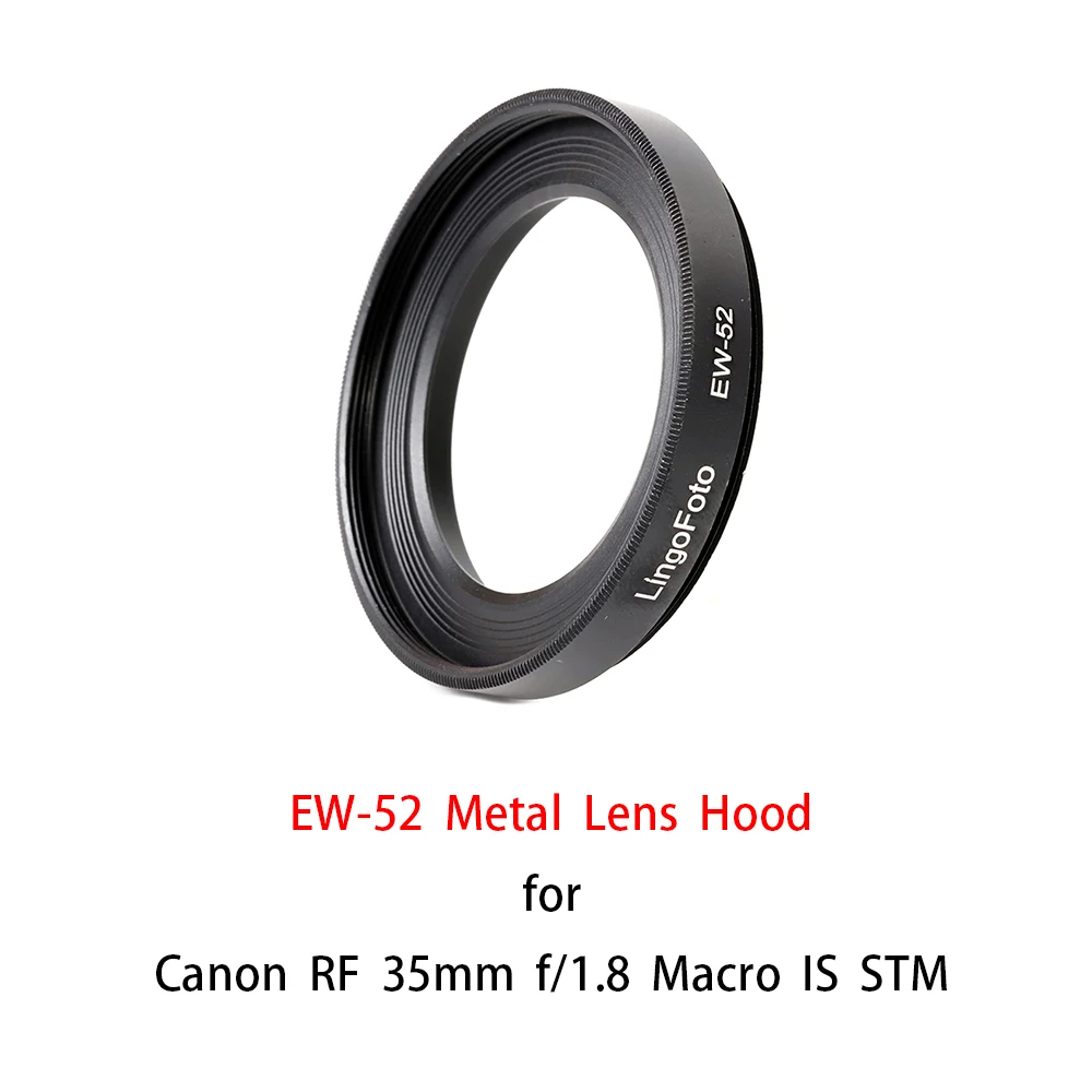 EW-52 금속 나사 렌즈 후드, 캐논 RF 35mm f/1.8 매크로 IS STM용, 세 번째 부분 교체 카메라 액세서리