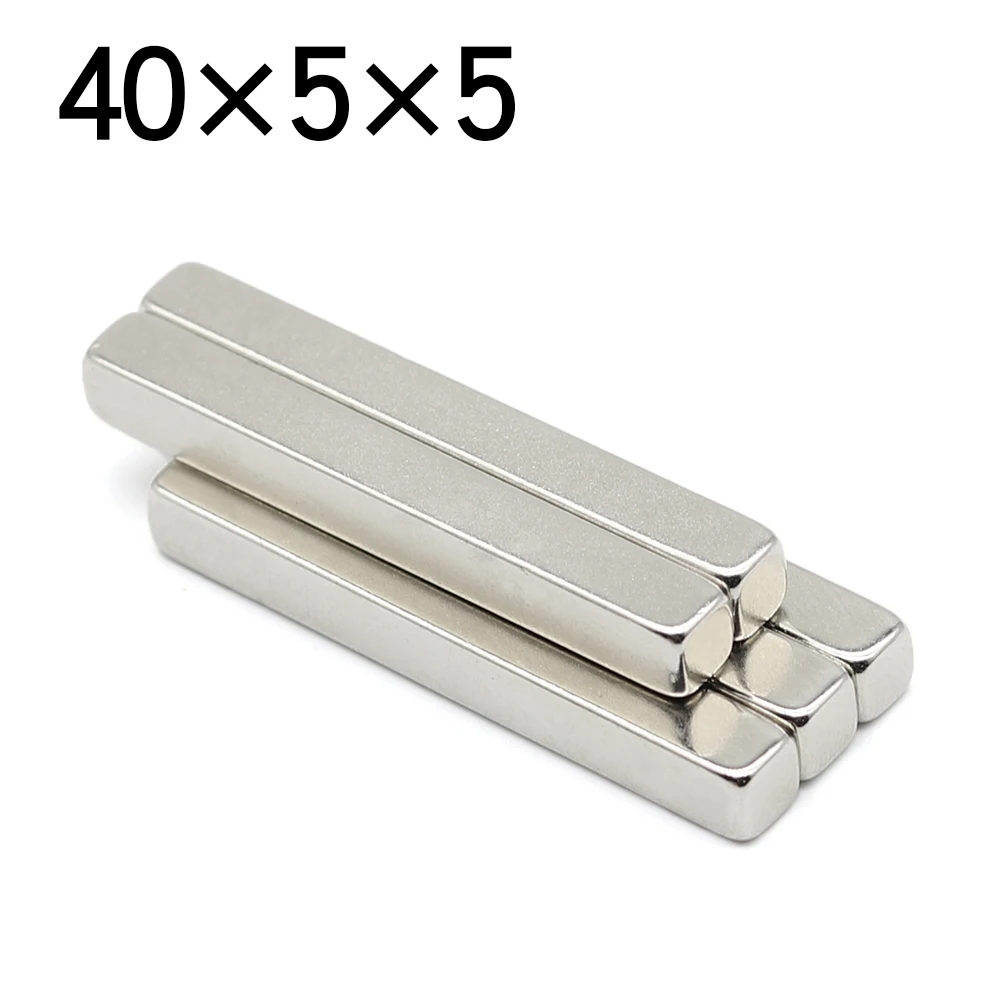 2/5/10/20/50 Pcs 40x5x5 Block NdFeB Neodymium Magnet N35 40MMX5MMX5MM Super Powerful imanes Permanent Magnetic 40*5*5