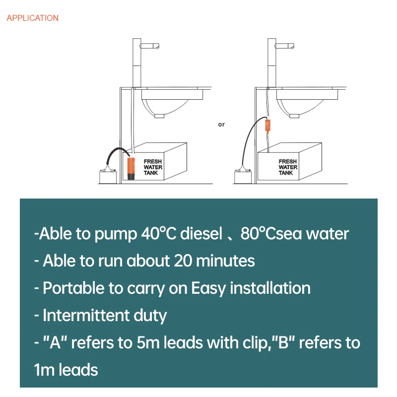 Linear pump 12v DC Submersible pump Wide range of application Oil RV Add water Flushing Portable to carry on