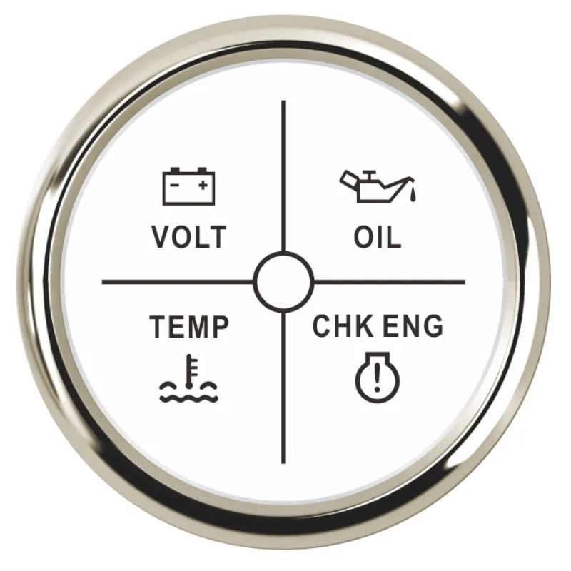 Custom 52mm Digital Car Voltmeter Alarm Gauge Meter Oil Pressure Water Temperature Engine Alarm 4LED With Red Backlight 12V/24V