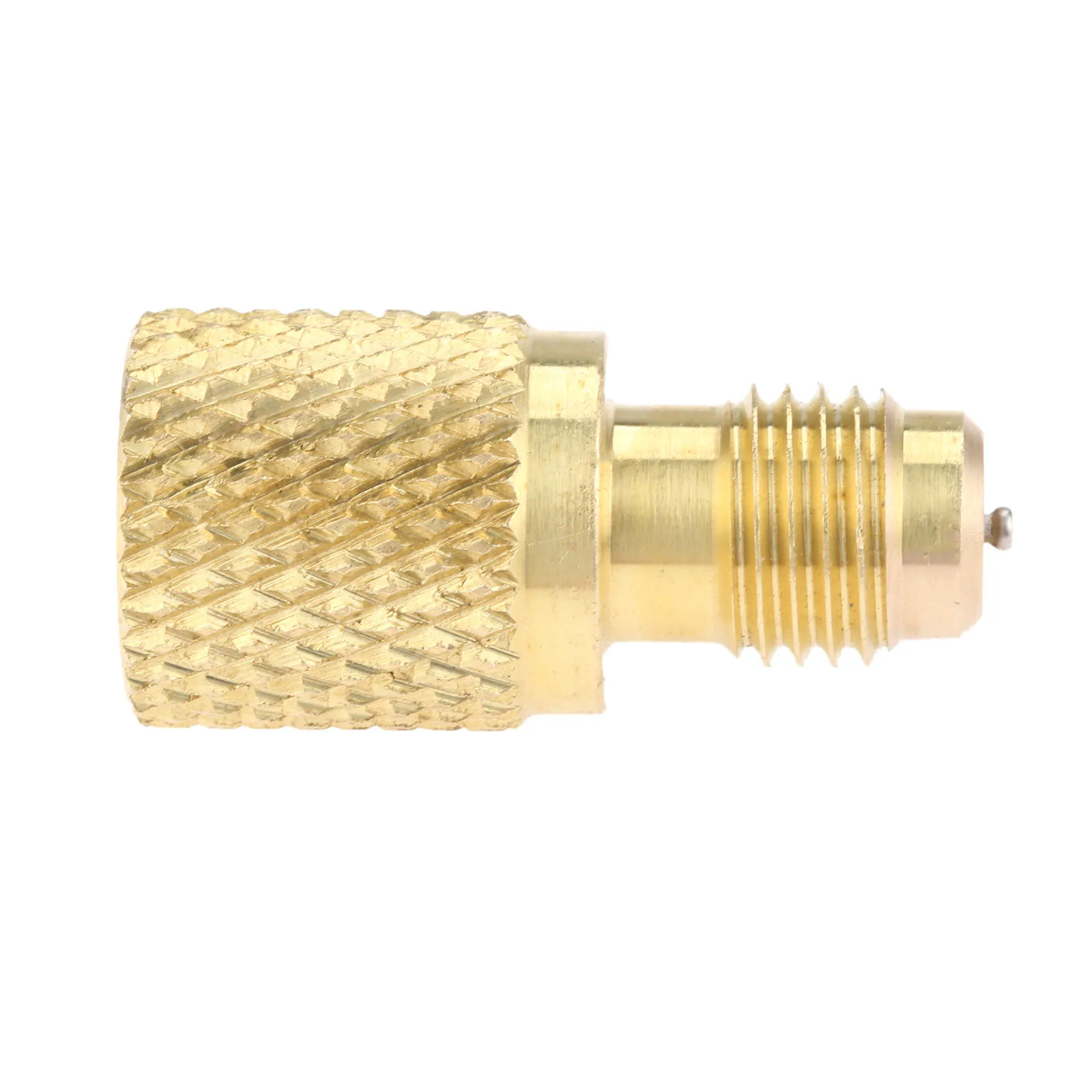 R134A mosiężny Adapter montażowy 1/4 "męski na 1/2" żeński Adapter czynnika chłodniczego Acme z rdzeniem zaworu do układu czynnika chłodniczego AC — zdjęcie 3