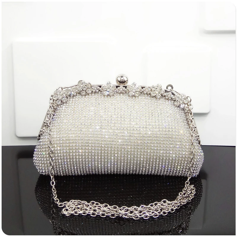 Shinny Luxury Clutch Bag Glitter Wedding Evening Bags With Rhinestone Shoulder Bags Small Handbags Hobos Fashion Party Pouch