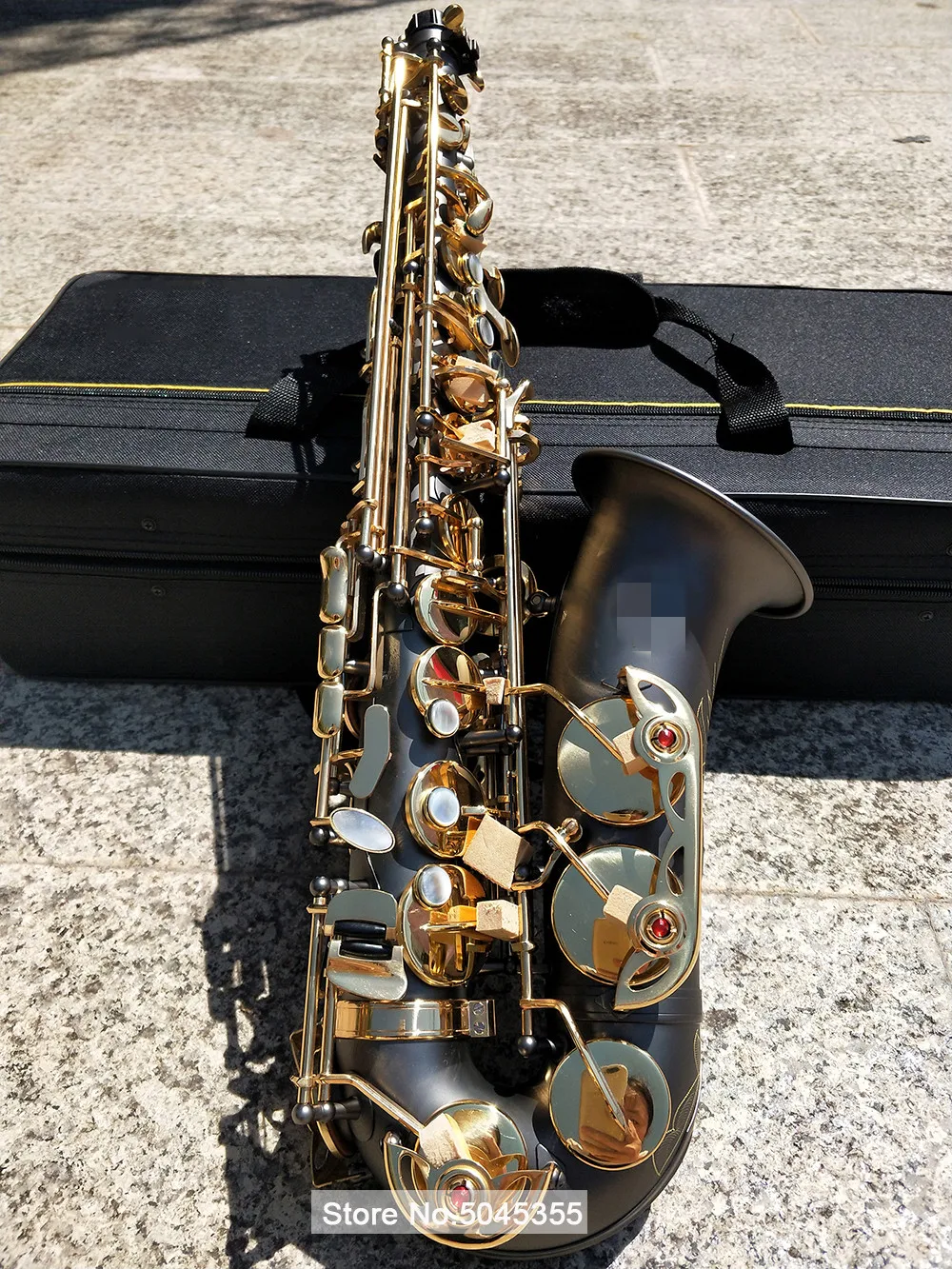 Best Quality France Brand Flamingo musical instrument saxophone E flat alto saxophone Black Matte Gold Key black sax Mouthpieces