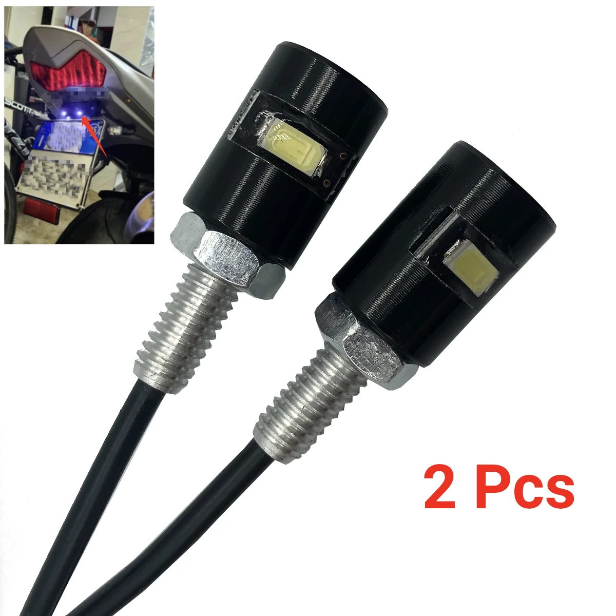 

12V 5630 SMD LED Car Motorcycle License Number Plate Lights Lamp Auto Tail Front Screw Bolt Bulbs Lamps Light Source