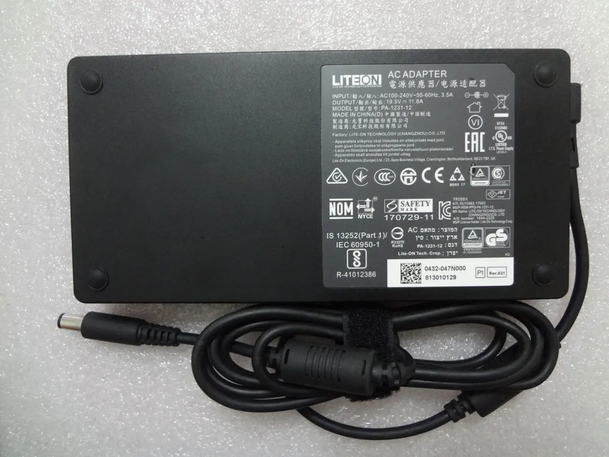 

Slim LITEON 19.5V 11.8A 230W PA-1231-12 7.4mm Pin AC Adapter For ASUS/MSI/Clevo Gaming Laptop Original