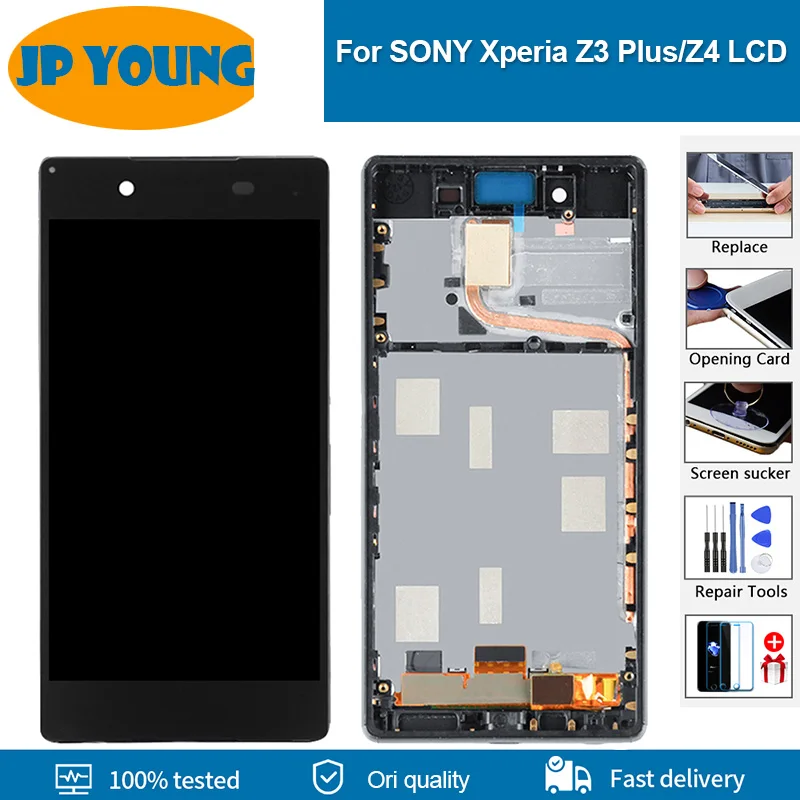 5.2 "oryginalny moduł wyświetlacza dla SONY Xperia Z3 Plus lcd Z4 wyświetlacz LCD ekran dotykowy Digitizer zgromadzenie z wymianą ramki