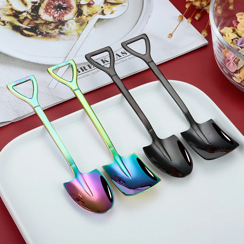 Coffee Spoon Ice Cream Dessert Spoon Retro Cute Round Head Spoon Kitchen Gadget Decoration Kitchen Bar Utensils