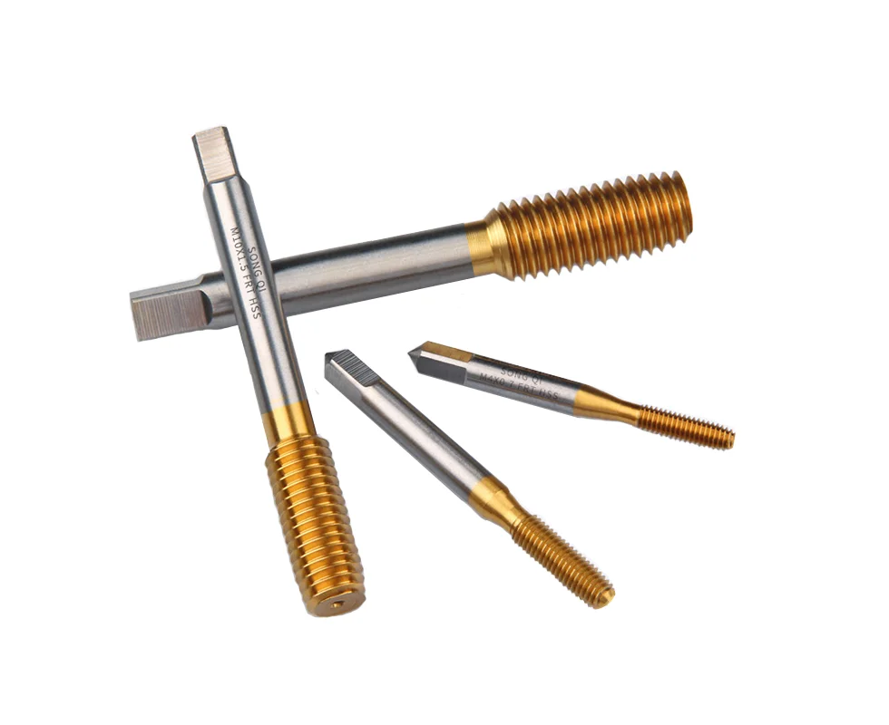 Long 10-24 UNC Roll Form Tap High Speed Steel Screw Tap Drill Bit Ti Coated Metric Thread Tap 10pcs/set 72.7mm