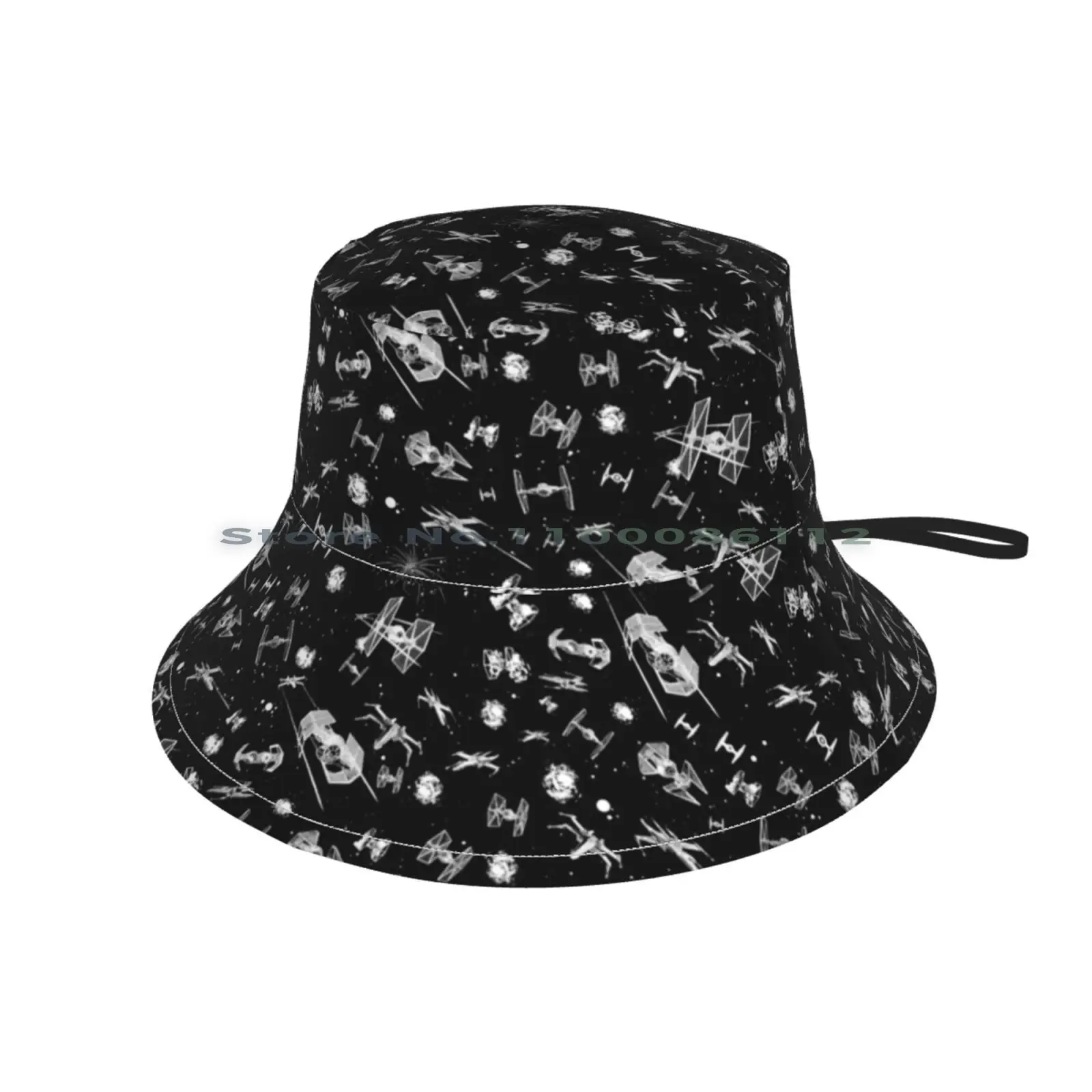 Space Ship Battle Bucket Hat Sun Cap Stars War Droid Battle Jedi Spaceships Foldable Outdoor Fisherman Hat