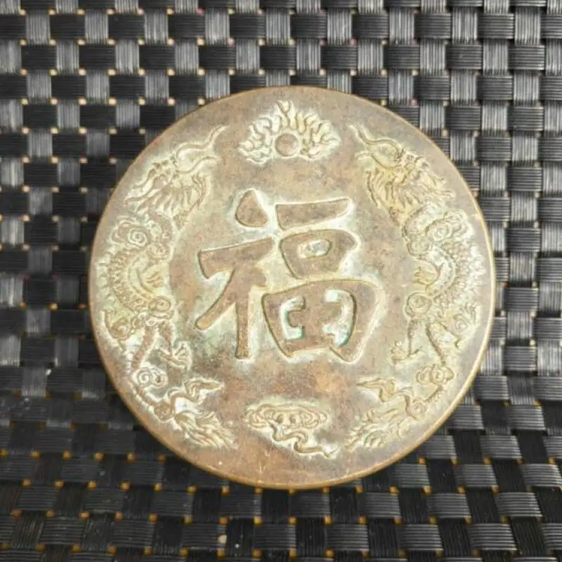 

Chinese brass archaize double dragon play pearl ink box