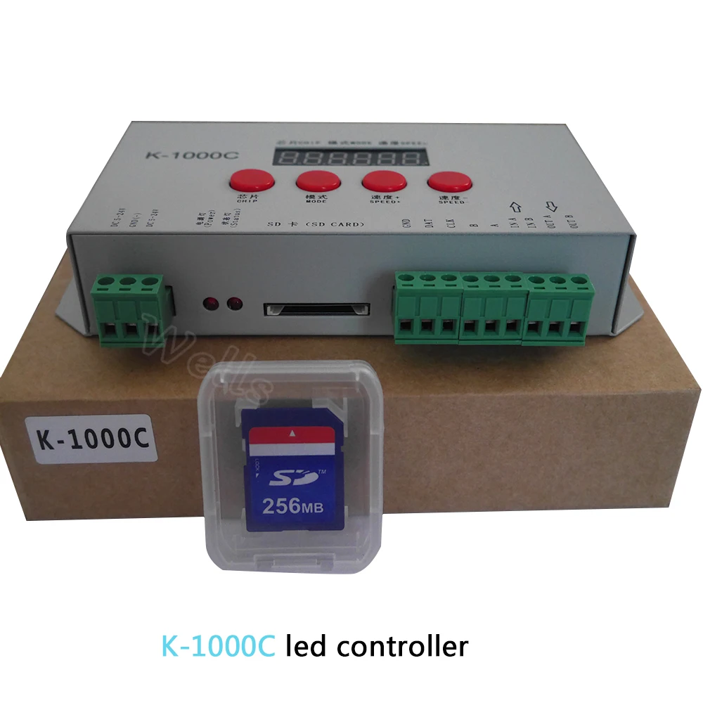 atualizado controlador ws2812b ws2811 apa102 sk6812 2801 led 2048 pixels controlador de programa dc524v k1000c t 1000s 01