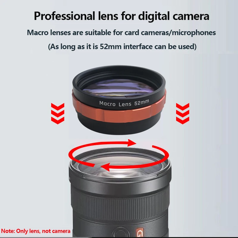 

52 mm Macro additional mirror plants and insects is suitable for the small single external camera lens accessories