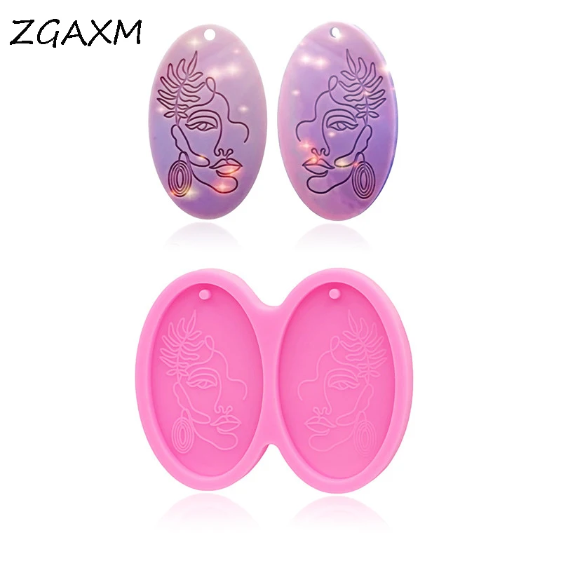 

LM 731 Earrings Pendant Polymer clay Molds Shiny Portrait Earrings Casting DIY Jewelry Making Tool Crystal Epoxy Silicone Mold
