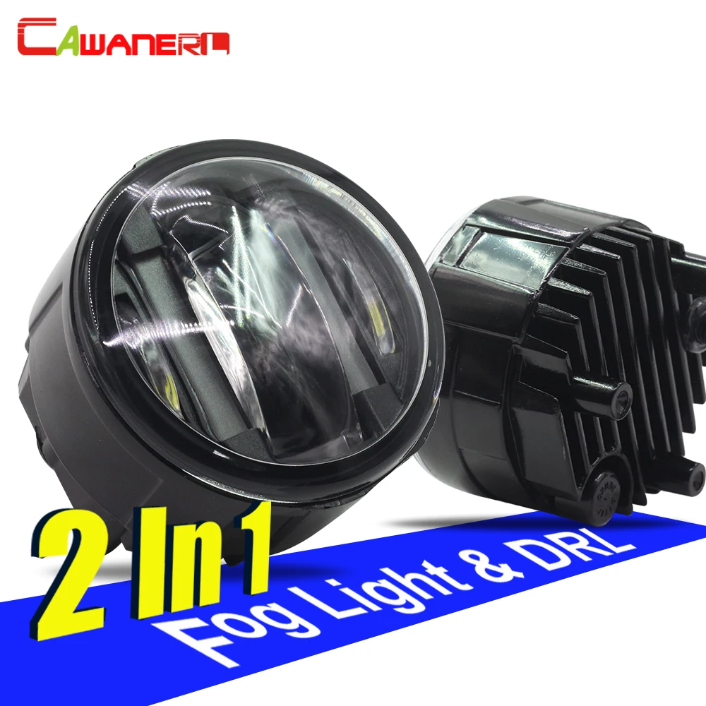 Cawanerl For Nissan Note X-Trail Qashqai Juke Patrol Versa Tiida NV200 Cube Car LED Fog Light DRL Daytime Running Lamp 2 Pieces