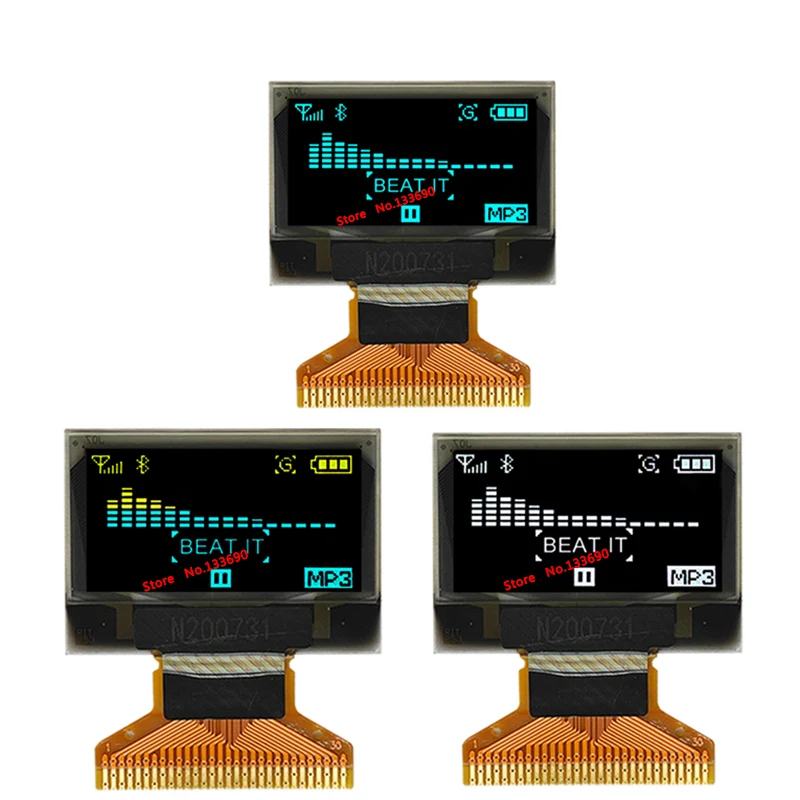 0.96 Inch 30PIN White Yellow And Blue Color OLED Screen SSD1306 Driver Parallel 3/4-Wire SPI Serial I2C IIC Port UG-2864HSWEG01